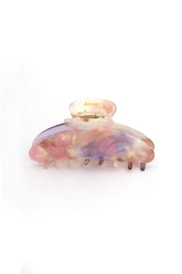 Moon Haarklammer in marmoriertem Rosa, Beige, Flieder, perlendem Weiss mit stilvollem Design – elegantes und zeitloses Haaraccessoire für jeden Anlass, ideal für einen klassischen und unverwechselbaren Look.