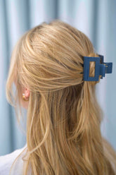 Square Haarklammer in dunkelblau, navy mit elegantem Design