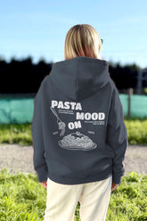 Unisex Hoodie, Farbe Dunkelblau, Slate Blue, moderne, oversized Passform, kuschlig weich, Baumwolle, Backprint