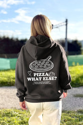 Unisex Hoodie, Farbe Dark Gray, moderne, oversized Passform, kuschlig weich, Baumwolle, Backprint