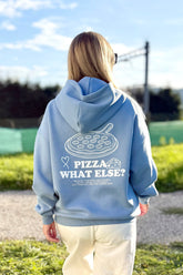 Unisex Hoodie, Farbe Light Blue, moderne, oversized Passform, kuschlig weich, Baumwolle, Backprint