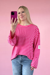 OVERSIZED LONGSLEEVE GIULIA | FUCHSIA-ROSA