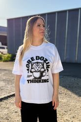 BUILD YOUR OWN T-SHIRT (OVERSIZED) | MORE DOZING LESS THINKING | WHITE