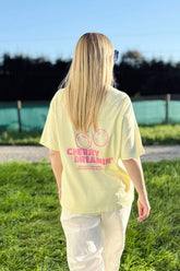 Relaxed Fit T-Shirt, Farbe Lemon Sorbet, Backprint Cherry Dreamin', Unisex, Bio-Baumwolle