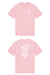 T-Shirt aus 100 % Bio-Baumwolle mit normaler Passform, erhältlich in verschiedenen Farben wie Blue Soul, Cotton Pink, Lavender, Aloe, Weiss und Schwarz. Individuell bedruckbar mit Wunschmotiv. Weiches, angenehm leichtes Material für hohen Tragekomfort. Ideal für einen zeitgemässen, entspannten Look. Vorderseite: Mit kleinem weissen Druck eines fröhlichen Hundes auf der linken Brust. Rückseite: Grosser weisser Hundedruck mit Sprechblase und der Aufschrift „DOG girl“.