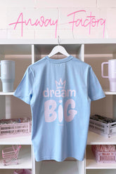 T-Shirt Normal Farbe Blue Soul Print rosa Dream Big