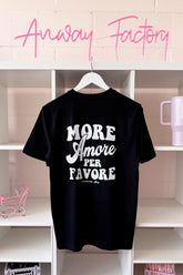 Unisex T-Shirt aus 100% Bio-Baumwolle Black schwarz mit weissem Print Aufdruck More Amore Per Favore