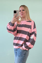 BUTTERSTOFF SWEATER ALINA | CORAL-GRAU