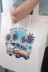 Tote Bag natural raw Tasche natur Print BW Bus