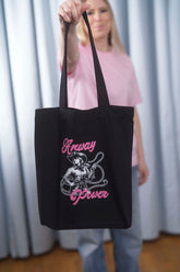 Tote Bag black Tasche schwarz Print Anway Power pink