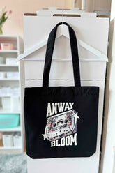 Tote Bag Tasche schwarz mit Print Tape Anway Bloom