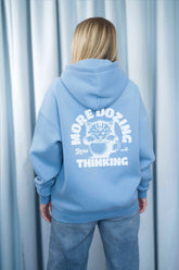 Unisex Hoodie, Farbe Light Blue, moderne, oversized Passform, kuschlig weich, Baumwolle, Backprint
