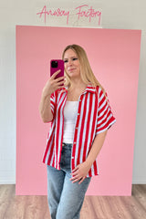 BLUSE MIA | ROT-HIMMELBLAU