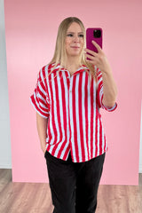 BLUSE MIA | ROT-HIMMELBLAU