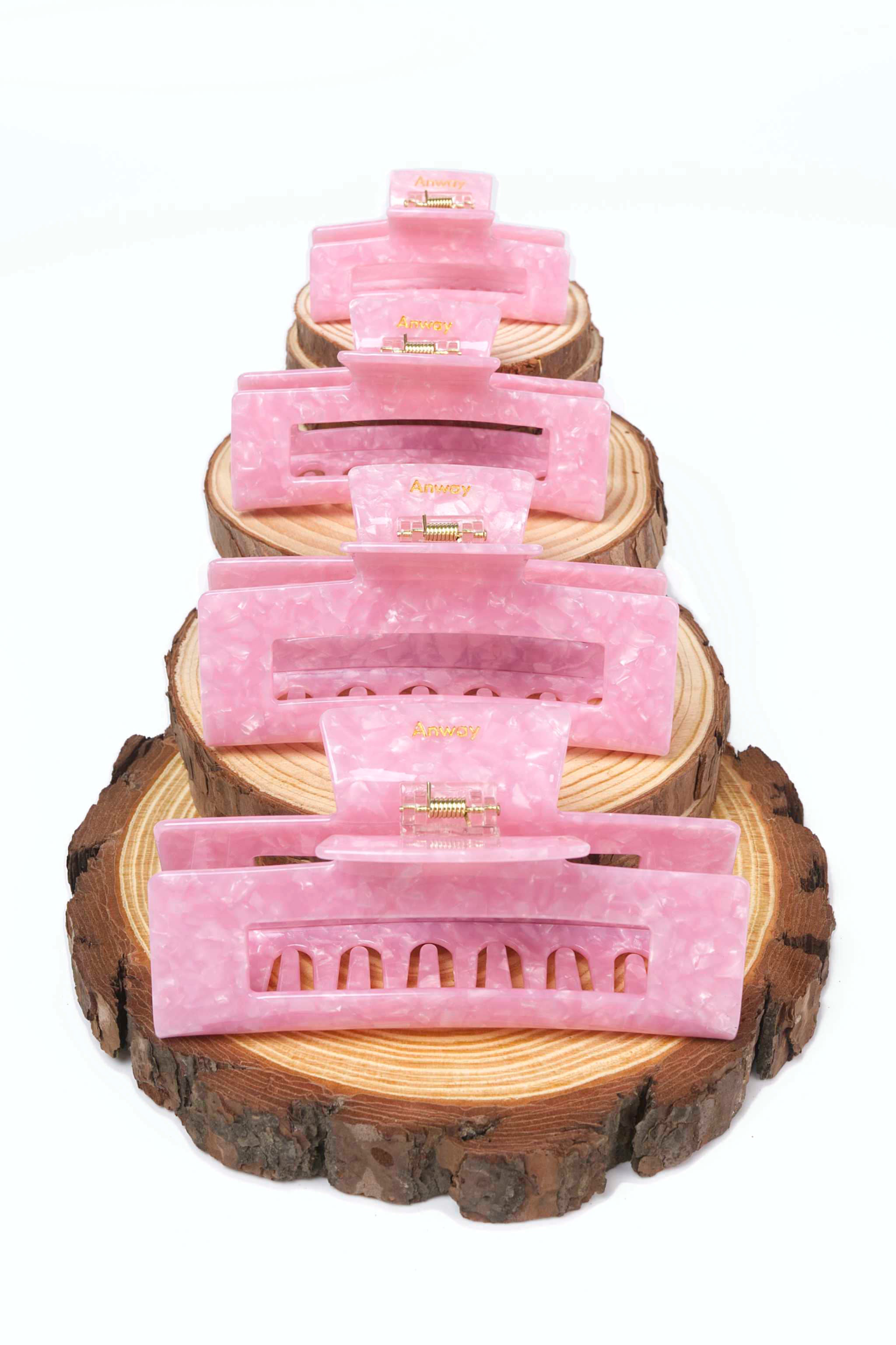 Stilvolle Haarklammer in modernem Soft Pink mit marmorierter Struktur aus robustem und leichtem Material – modisches Haaraccessoire mit sicherem Halt und angenehmem Tragegefühl, ideal für den Alltag und besondere Anlässe.