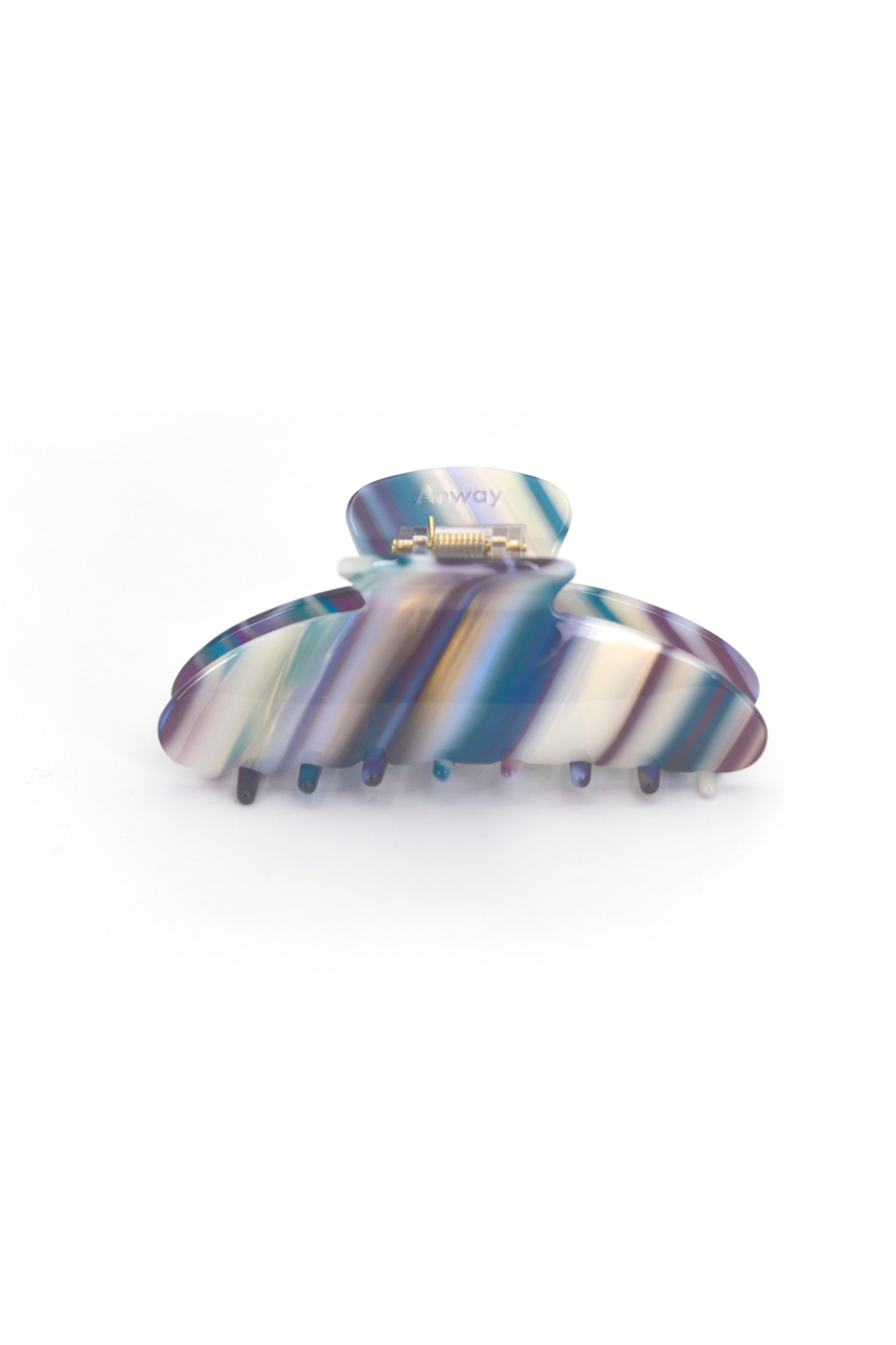 Moon Haarklammer im marmorierten Multicolor-Design mit eleganten Streifen in Violett, Türkis und Creme mit stilvollem Design – elegantes und zeitloses Haaraccessoire für jeden Anlass, ideal für einen klassischen und unverwechselbaren Look.