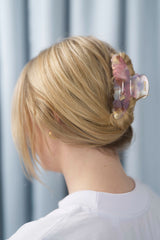 Moon Haarklammer in marmoriertem Rosa, Beige, Flieder, perlendem Weiss mit stilvollem Design – elegantes und zeitloses Haaraccessoire für jeden Anlass, ideal für einen klassischen und unverwechselbaren Look.