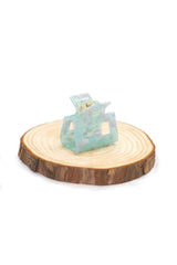 Kompakte Square Haarklammer in marmoriertem Mintgrün mit perlmuttartigem Glanz mit elegantem Design – stilvolles, langlebiges und praktisches Haaraccessoire für unterwegs, das idealen Halt und maximalen Komfort bietet.