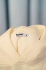 Unisex Hoodie, Farbe Buttermilk Yellow, moderne, oversized Passform, kuschlig weich, Baumwolle, Backprint