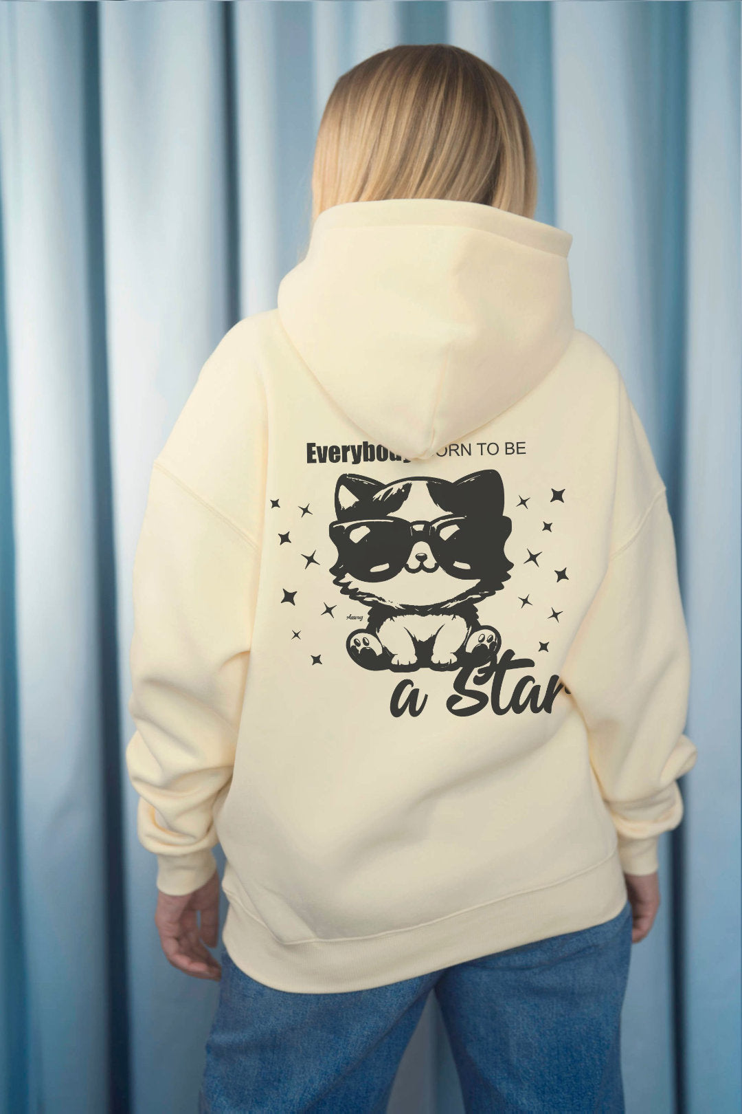 HOODIE | EVERYBODY BORN TO BE A STAR | BUTTERMILK YELLOW