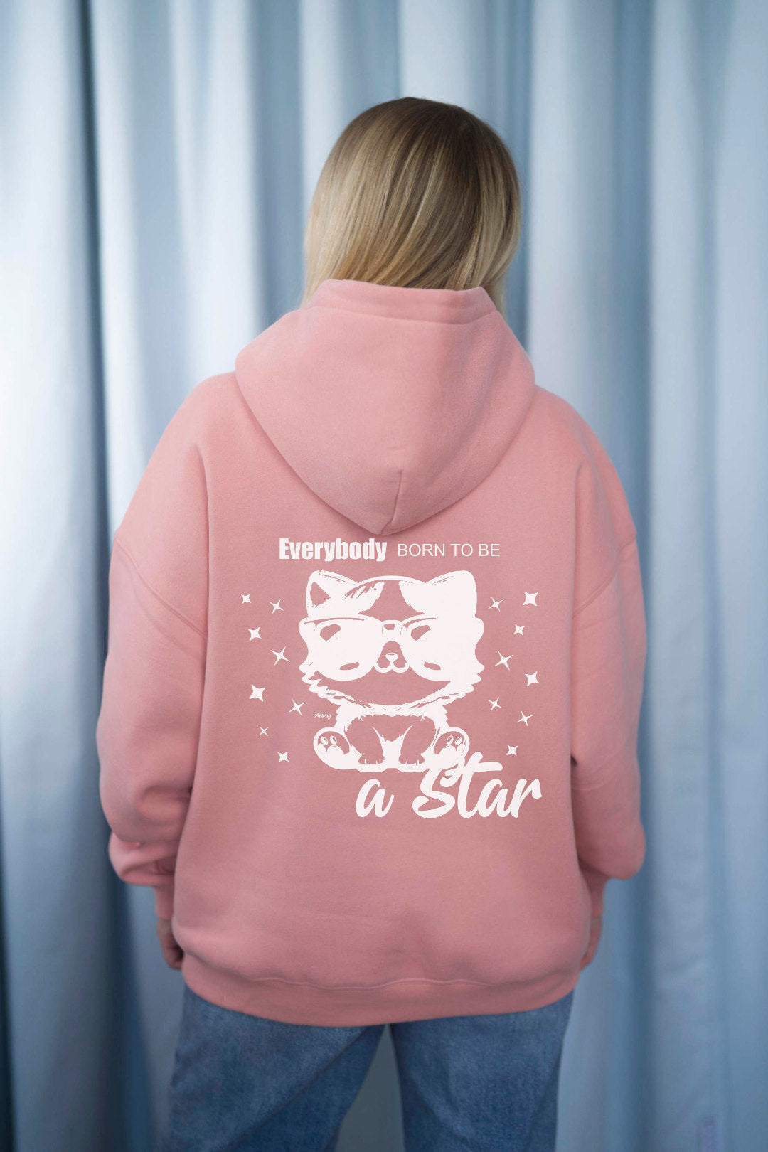 HOODIE | EVERYBODY BORN TO BE A STAR | SOFT CORAL