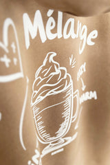 Unisex Hoodie, Farbe Dark Beige, moderne, oversized Passform, kuschlig weich, Baumwolle, Backprint