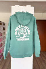 HOODIE | MORE DOZING LESS THINKING | TURQUOISE GREEN