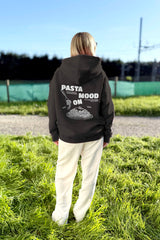 Unisex Hoodie, Farbe Dunkelgrau, Dark Gray, moderne, oversized Passform, kuschlig weich, Baumwolle, Backprint