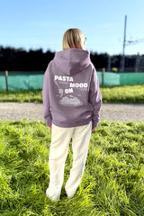 Unisex Hoodie, Farbe Dusty Lavender, moderne, oversized Passform, kuschlig weich, Baumwolle, Backprint