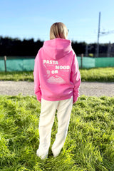 Unisex Hoodie, Farbe Pink, French Fuchsia, moderne, oversized Passform, kuschlig weich, Baumwolle, Backprint