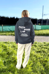 Unisex Hoodie, Farbe Dunkelblau, Slate Blue, moderne, oversized Passform, kuschlig weich, Baumwolle, Backprint