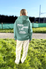 Unisex Hoodie, Farbe Turquoise Green, moderne, oversized Passform, kuschlig weich, Baumwolle, Backprint