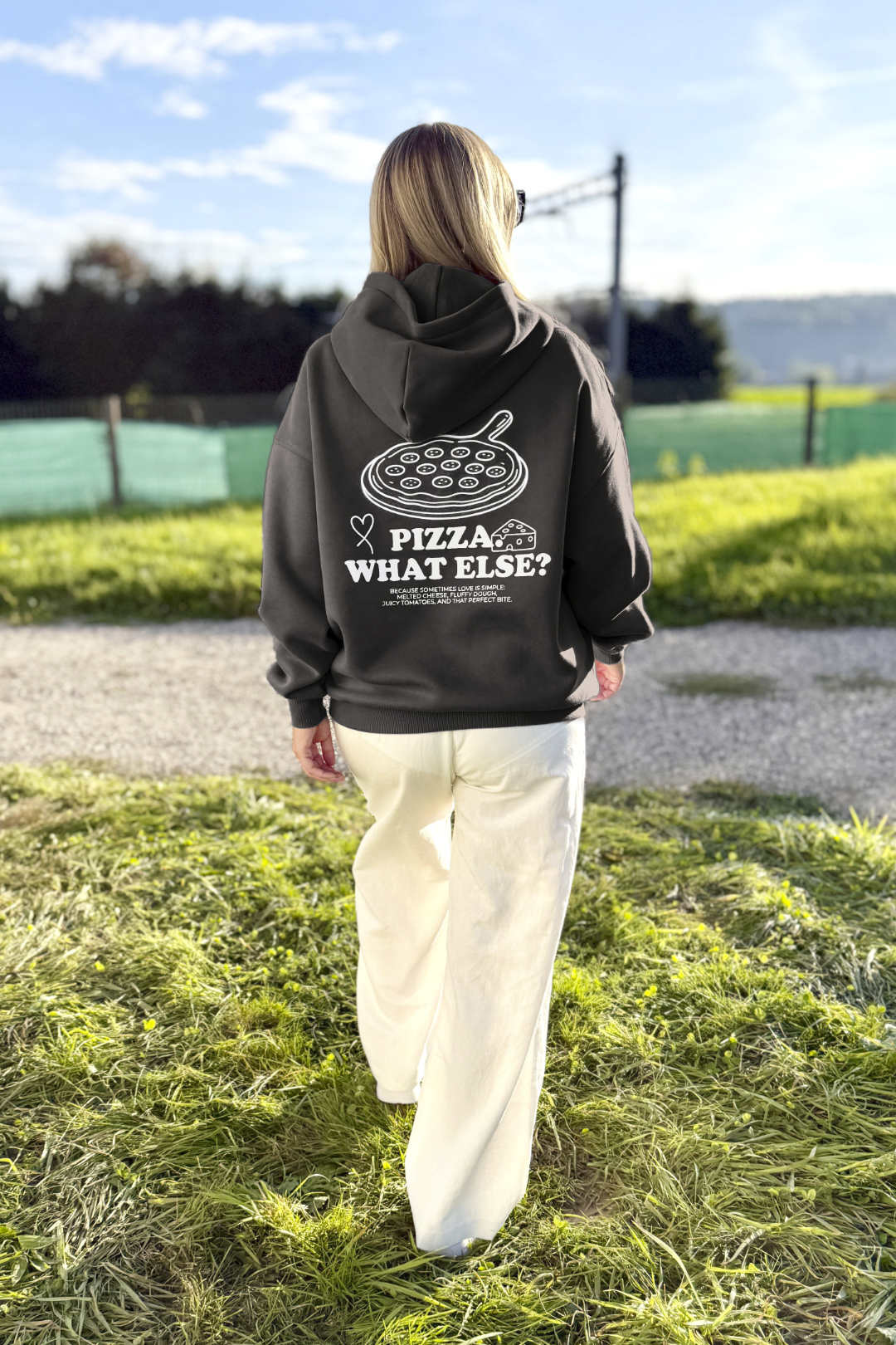 Unisex Hoodie, Farbe Dark Gray, moderne, oversized Passform, kuschlig weich, Baumwolle, Backprint