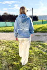 Unisex Hoodie, Farbe Light Blue, moderne, oversized Passform, kuschlig weich, Baumwolle, Backprint