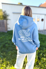 Unisex Hoodie, Farbe Light Blue, moderne, oversized Passform, kuschlig weich, Baumwolle, Backprint