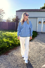 Unisex Hoodie, Farbe Light Blue, moderne, oversized Passform, kuschlig weich, Baumwolle, Backprint