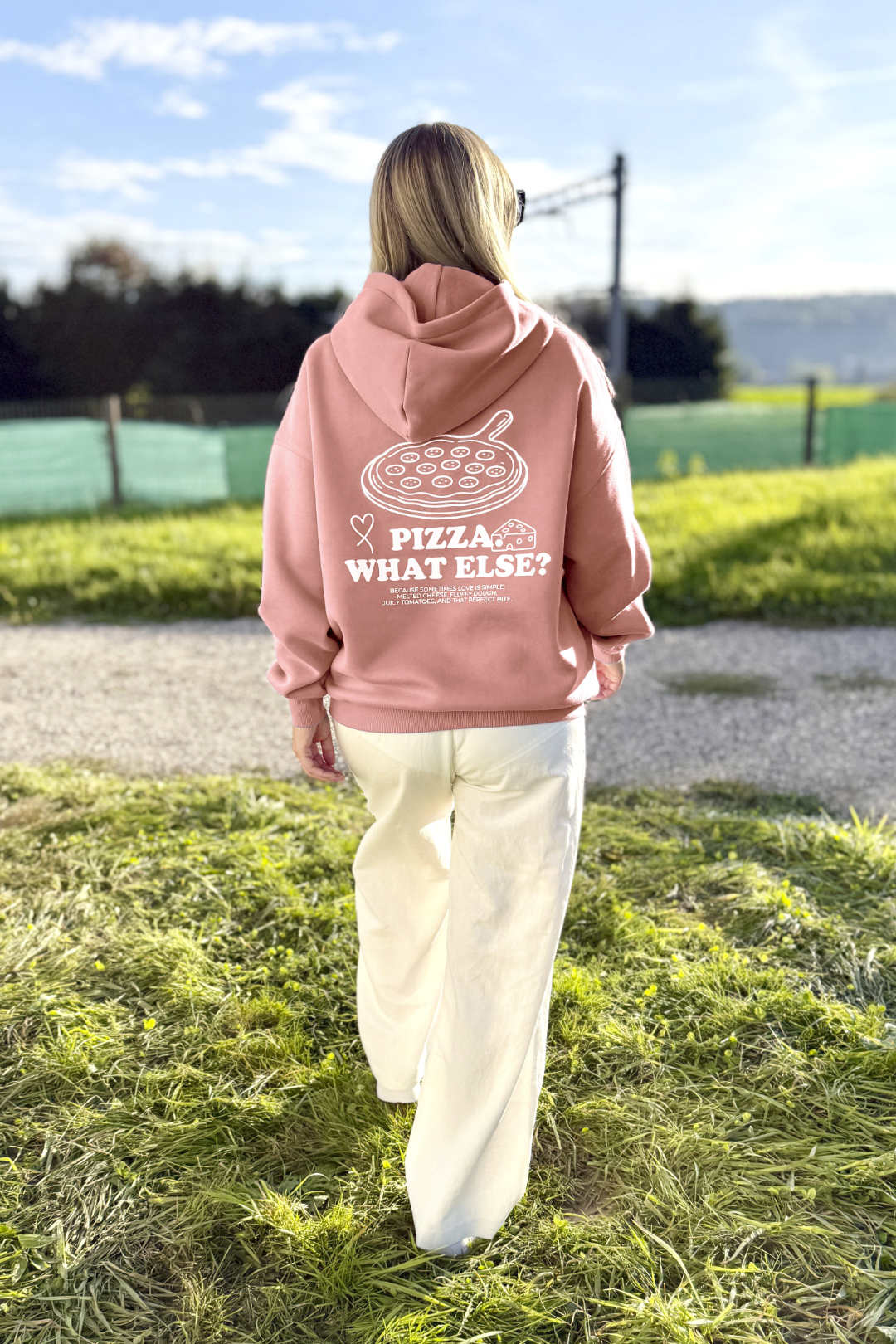 Unisex Hoodie, Farbe Soft Coral, moderne, oversized Passform, kuschlig weich, Baumwolle, Back