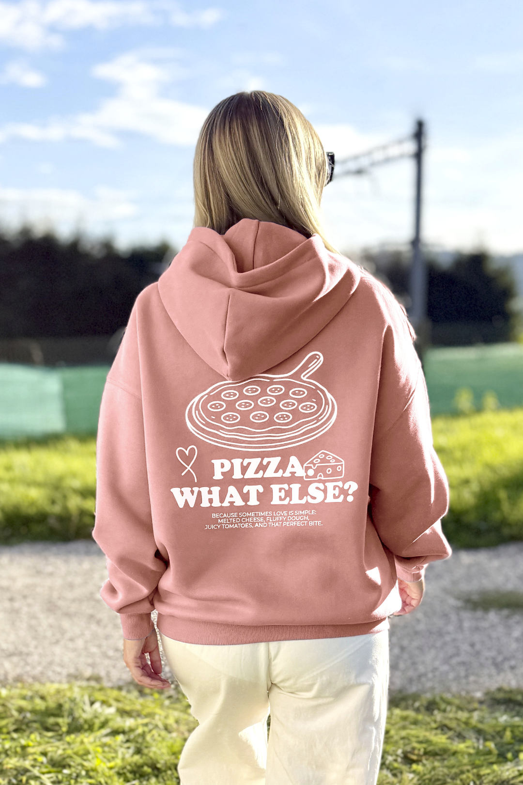 Unisex Hoodie, Farbe Soft Coral, moderne, oversized Passform, kuschlig weich, Baumwolle, Backprint