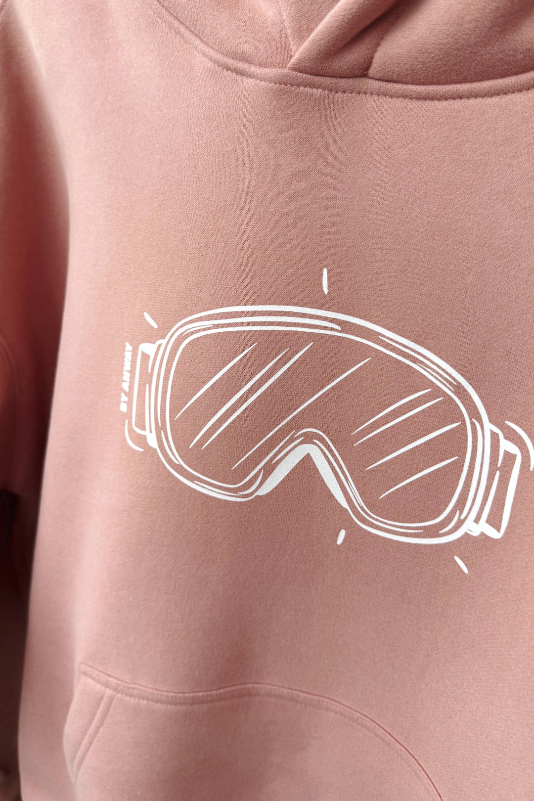 Unisex Hoodie, Farbe Soft Coral, moderne, oversized Passform, kuschlig weich, Baumwolle, Frontprint