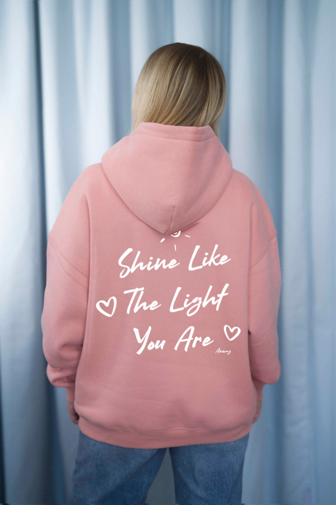 HOODIE | SHINE LIKE THE LIGHT YOU ARE | SOFT CORAL
