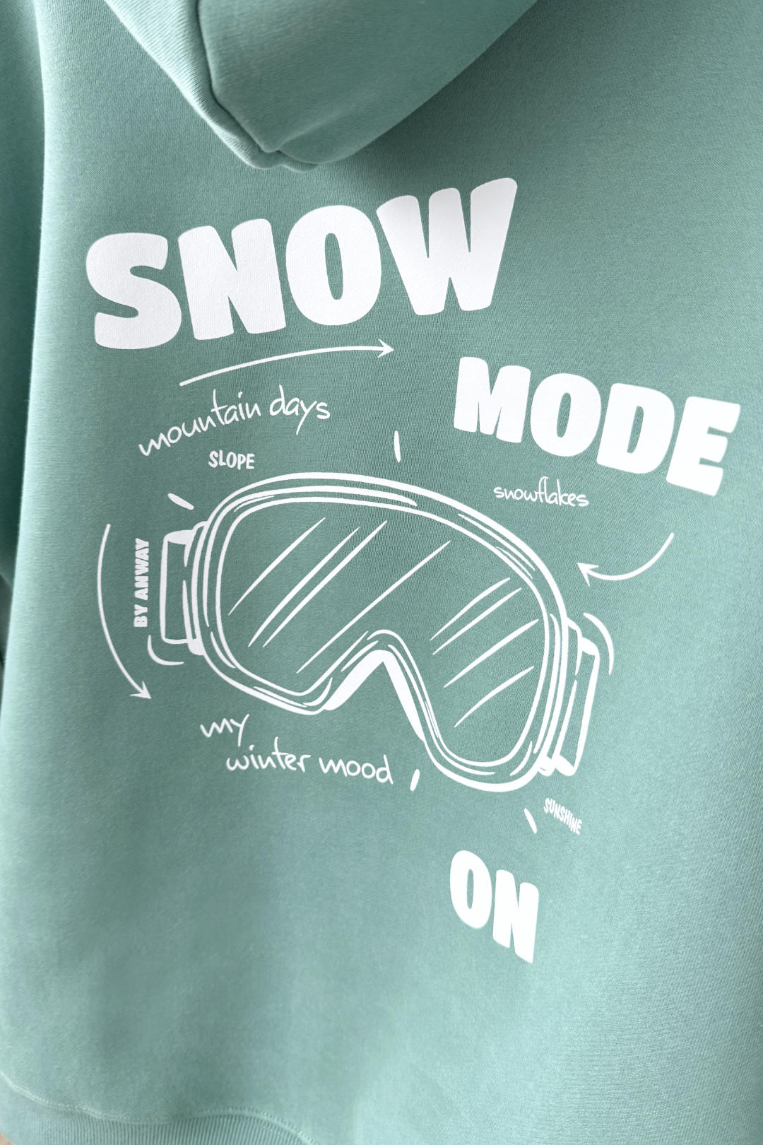 Unisex Hoodie, Farbe Turquoise Green, moderne, oversized Passform, kuschlig weich, Baumwolle, Backprint
