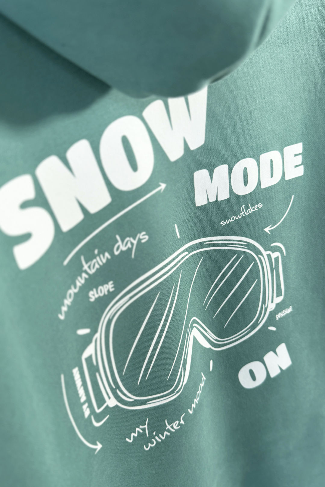 Unisex Hoodie, Farbe Turquoise Green, moderne, oversized Passform, kuschlig weich, Baumwolle, Backprint