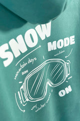 Unisex Hoodie, Farbe Turquoise Green, moderne, oversized Passform, kuschlig weich, Baumwolle, Backprint