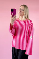 OVERSIZED LONGSLEEVE GIULIA | FUCHSIA-ROSA