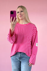 OVERSIZED LONGSLEEVE GIULIA | FUCHSIA-ROSA