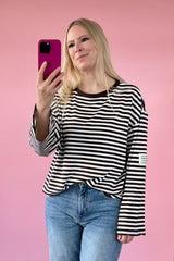OVERSIZED LONGSLEEVE GIULIA | SCHOKO-WEISS