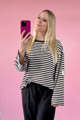 OVERSIZED LONGSLEEVE GIULIA | SCHOKO-WEISS