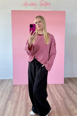 OVERSIZED LONGSLEEVE SOFIA | DUNKELROT-ROSA