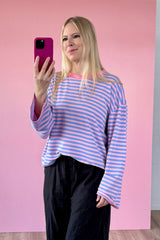 OVERSIZED LONGSLEEVE SOFIA | HELLBLAU-ROSA
