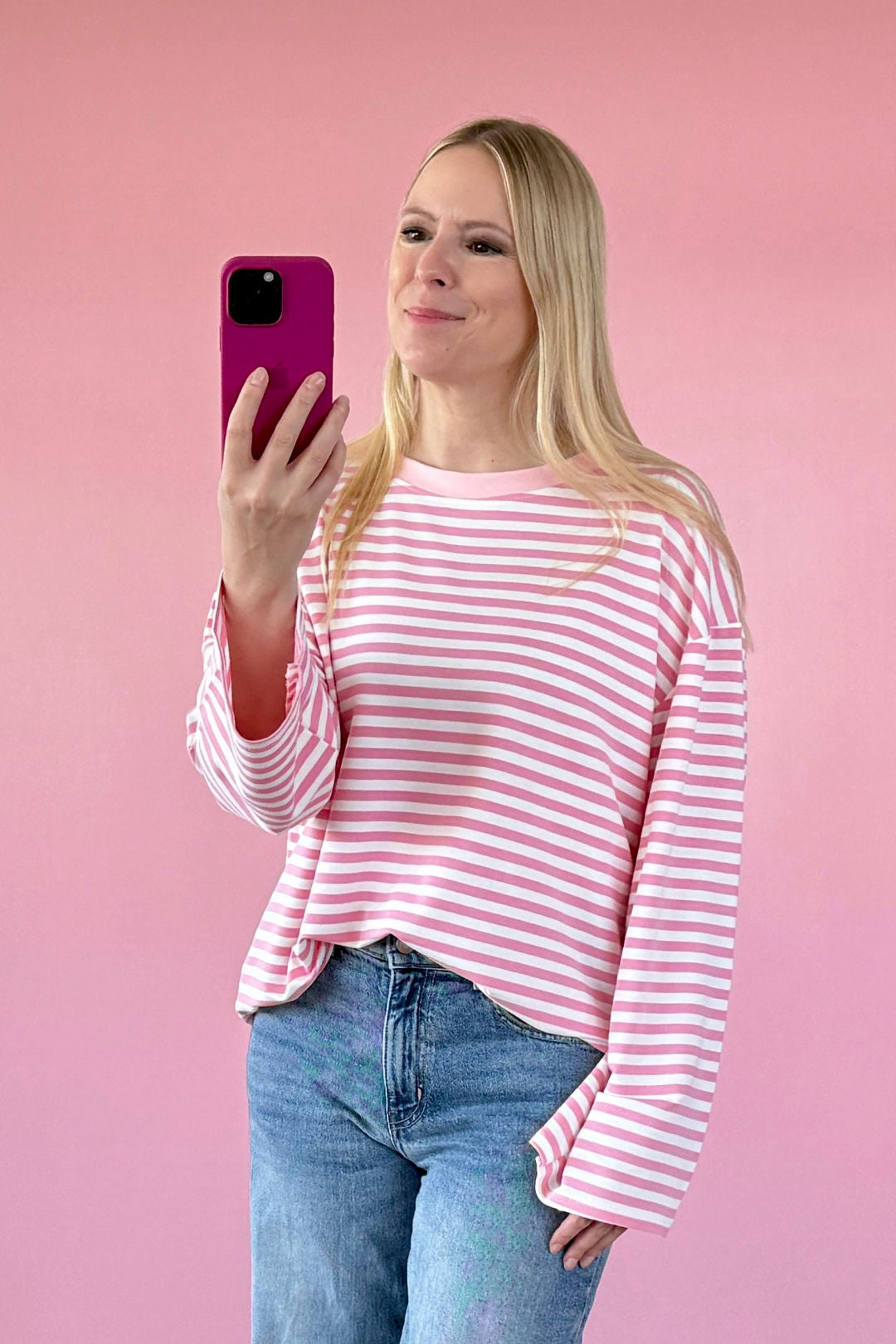 OVERSIZED LONGSLEEVE SOFIA | ROSA-WEISS